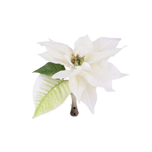 Konstgjorda växter, Julstjärna Vit m Clips