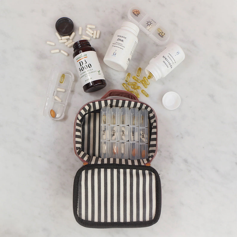 Necessär tabletter Rosa sammet