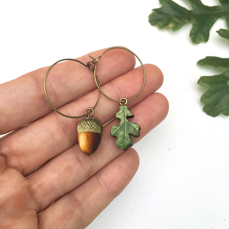 Örhänge Ekollon/blad