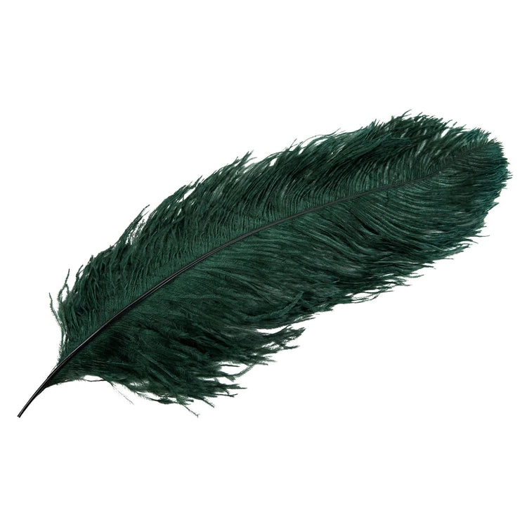 Strutsfjäder i mörkgrönt