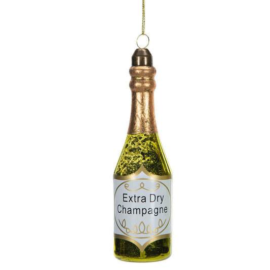 Champagneflaska, Grön glas dekoration