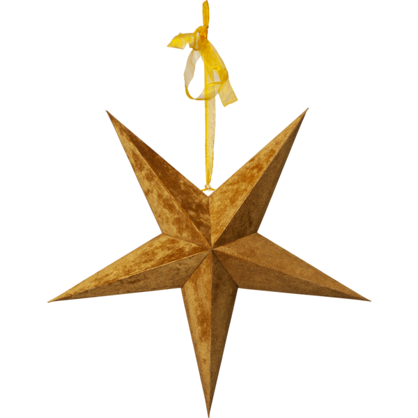 Pappersstjärna i sammet guldfärgad
