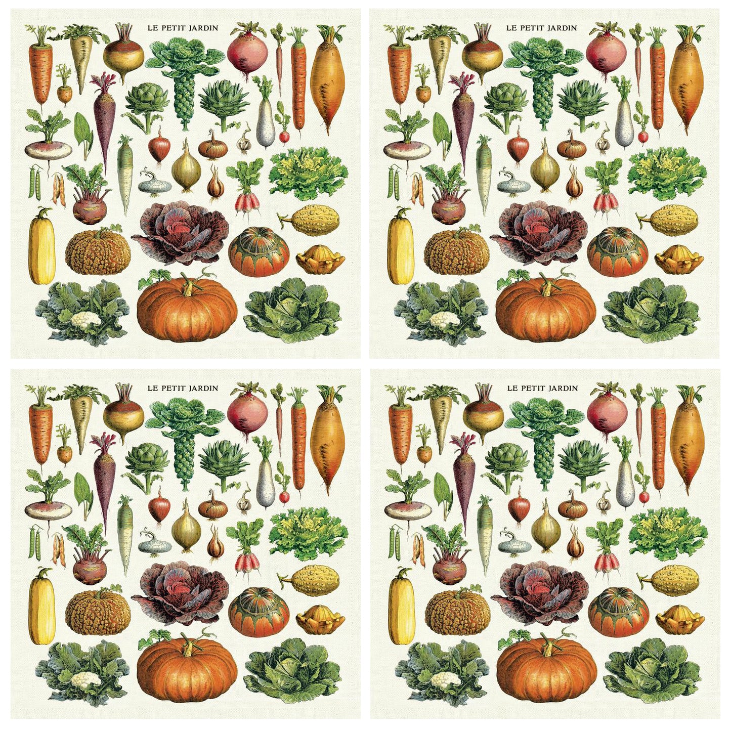 Serviet, Stof grøntsager 4 stk.