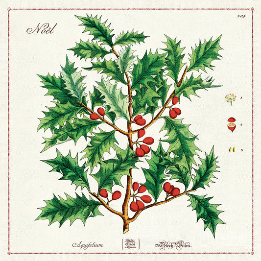 Tygservett med motiv av järnek