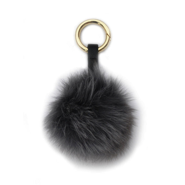 Grå fluffig päls boll