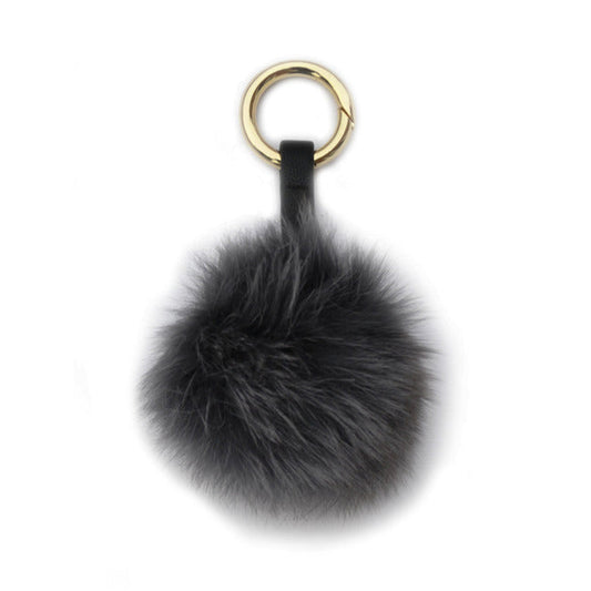 Grå fluffig päls boll