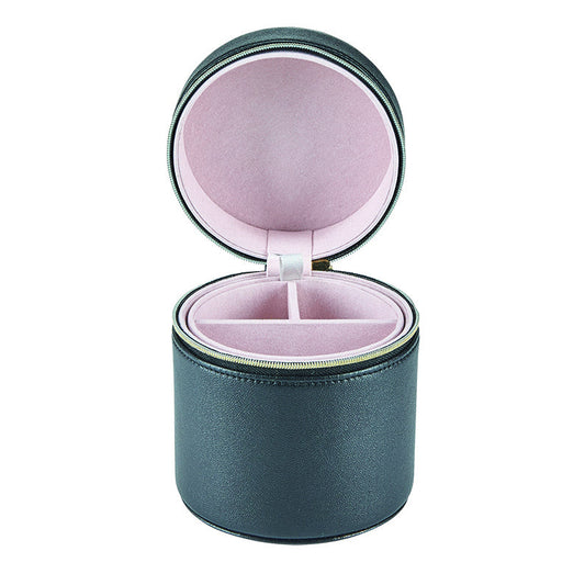 Runt smyckeskrin i svart o rosa