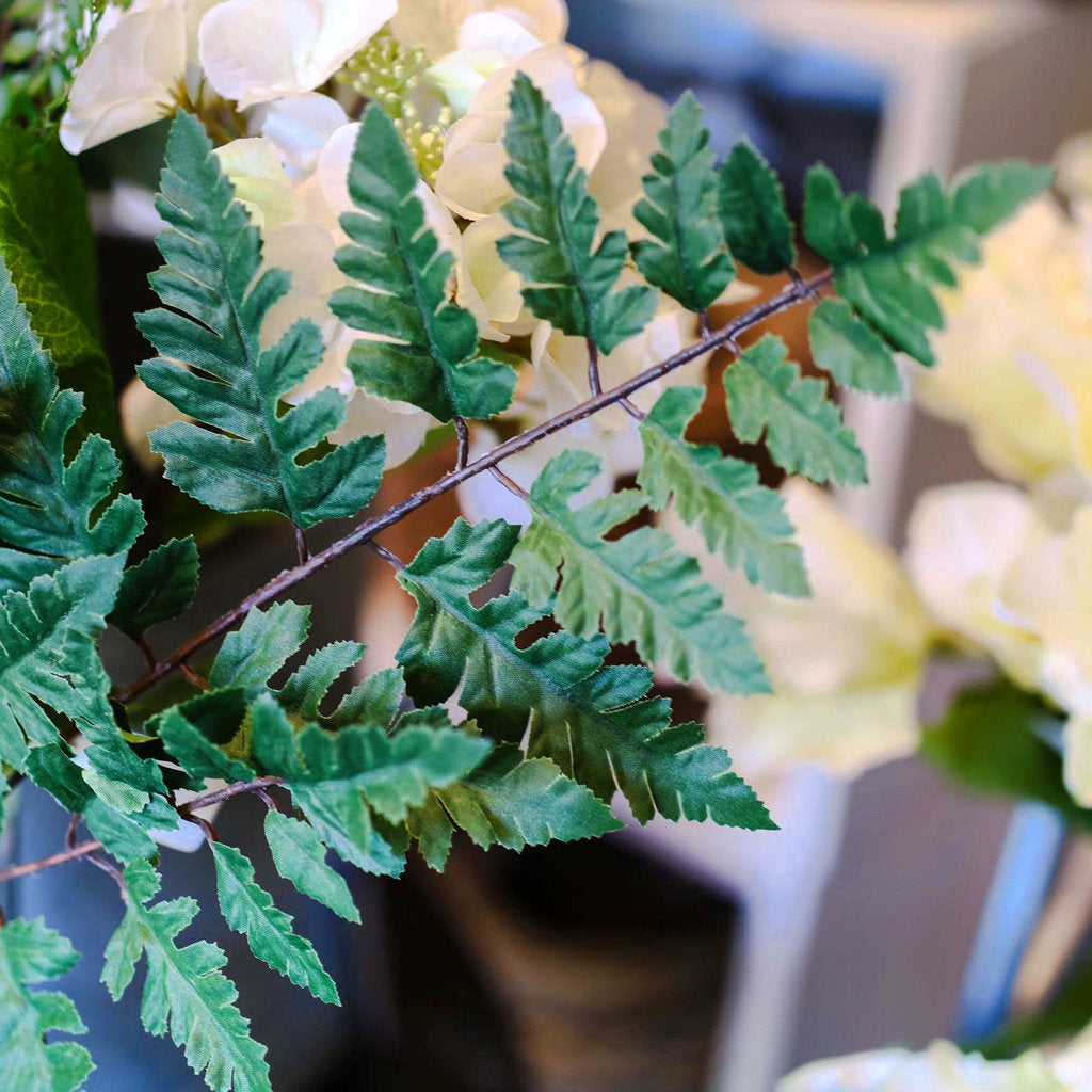 Detalj av konstgjord blomma, Läderblad