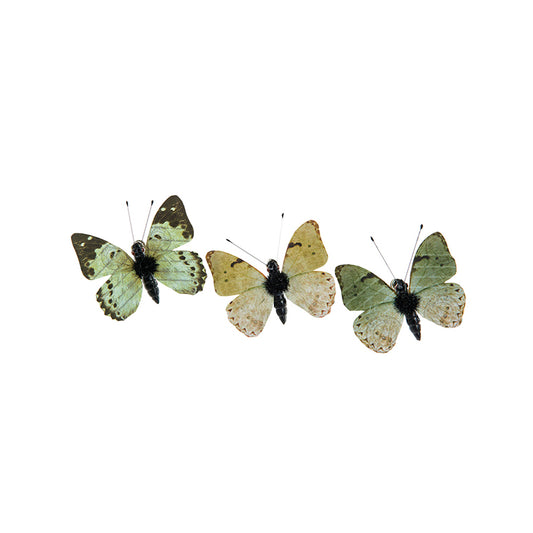 Fjäril, 3 st gröna M