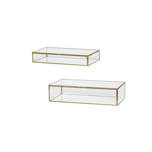 Glasæske, messing 2 stk