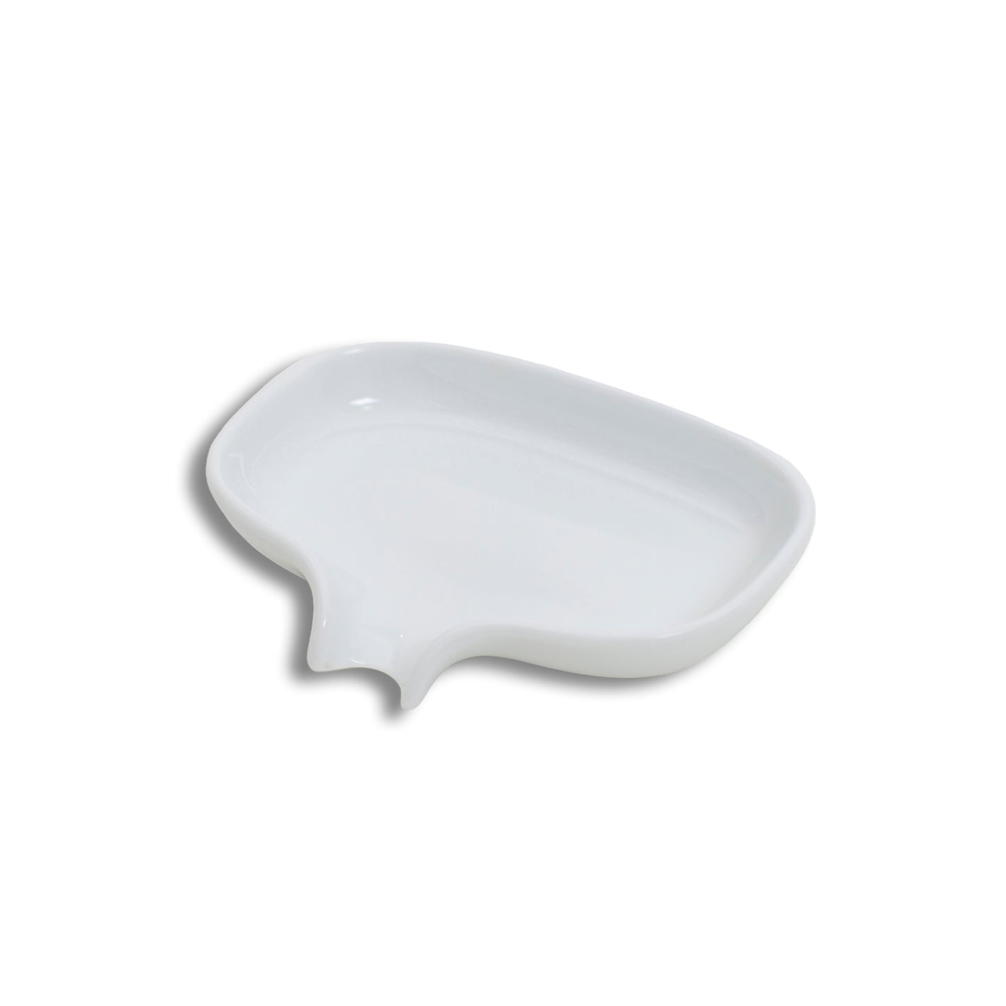 Sæbeskål/kop hvid hvid med afløb porcelæn