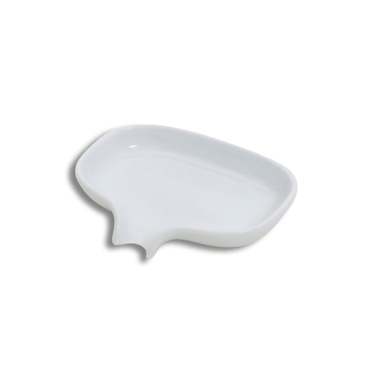 Sæbeskål/kop hvid hvid med afløb porcelæn