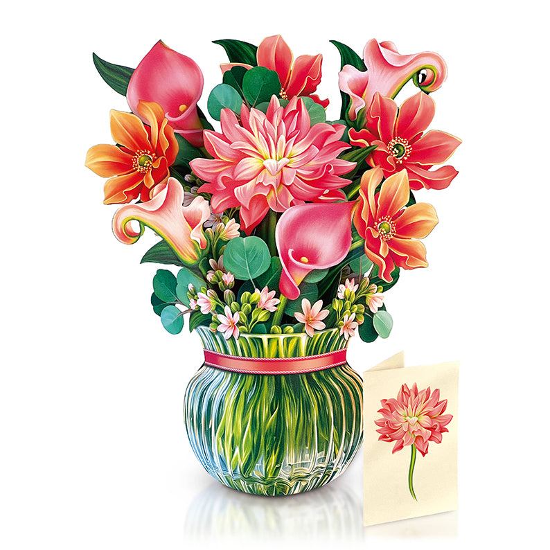 Pop-up kort, Dahlia i vas