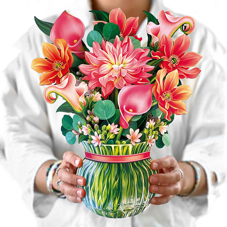 Pop-up kort, Dahlia i vas