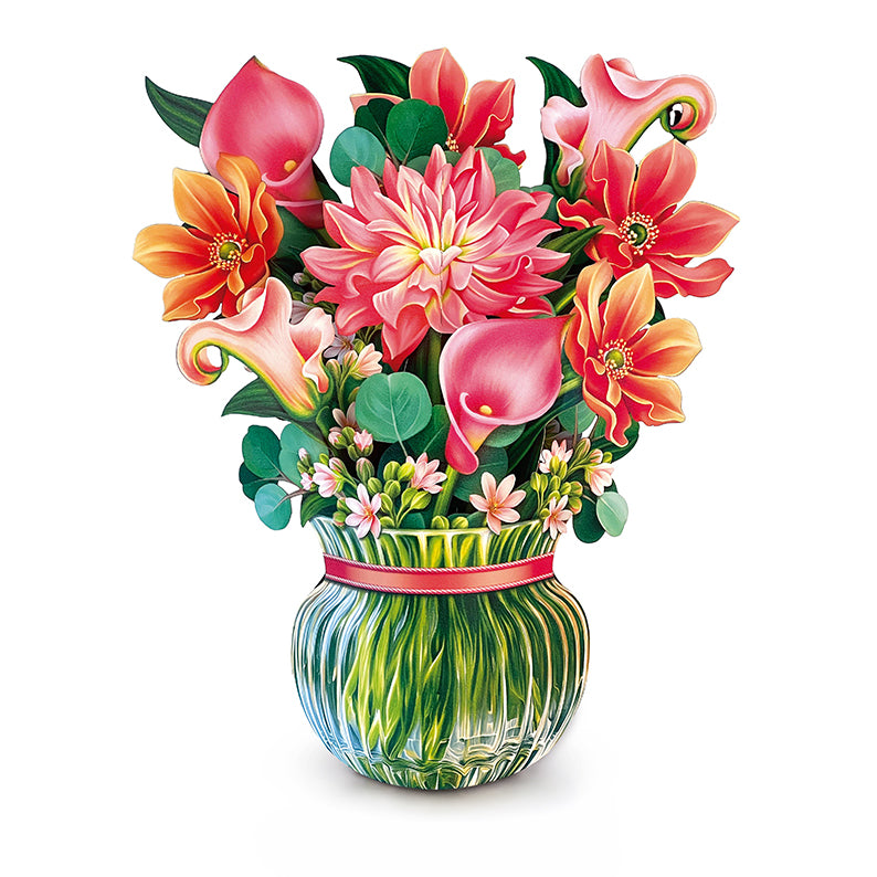 Pop-up kort, Dahlia i vas