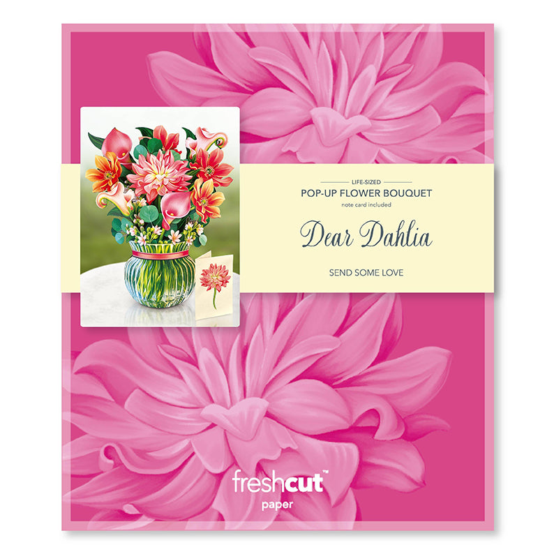Pop-up kort, Dahlia i vas