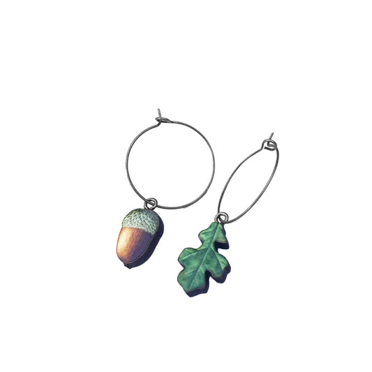 Örhänge Ekollon/blad