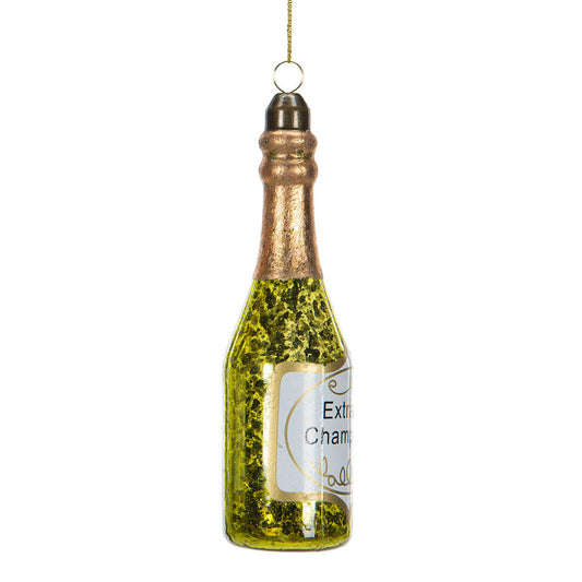 Champagneflaska, Grön glas dekoration
