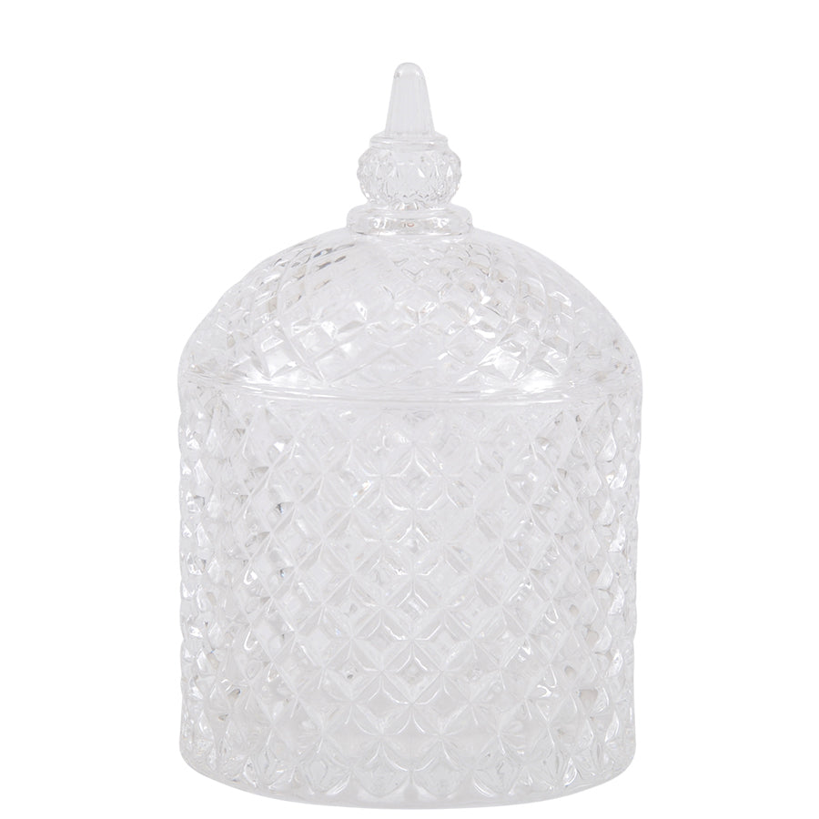 Rund glasburk med lock