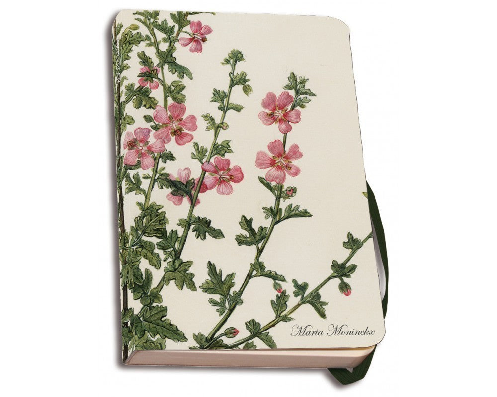 Skrivbok med rosa blommor